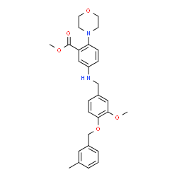 ChemSpider 2D Image | Methyl 5-({3-methoxy-4-[(3-methylbenzyl)oxy]benzyl}amino)-2-(4-morpholinyl)benzoate | C28H32N2O5