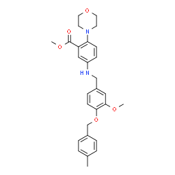 ChemSpider 2D Image | Methyl 5-({3-methoxy-4-[(4-methylbenzyl)oxy]benzyl}amino)-2-(4-morpholinyl)benzoate | C28H32N2O5