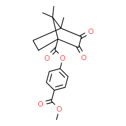ChemSpider 2D Image | 4-(Methoxycarbonyl)phenyl 4,7,7-trimethyl-2,3-dioxobicyclo[2.2.1]heptane-1-carboxylate | C19H20O6