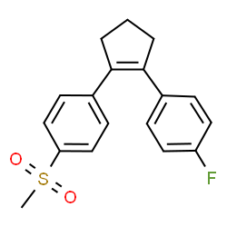 ChemSpider 2D Image | 1-Fluoro-4-{2-[4-(methylsulfonyl)phenyl]-1-cyclopenten-1-yl}benzene | C18H17FO2S