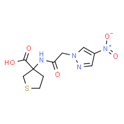 ChemSpider 2D Image | 3-{[(4-Nitro-1H-pyrazol-1-yl)acetyl]amino}tetrahydro-3-thiophenecarboxylic acid | C10H12N4O5S