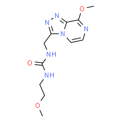 ChemSpider 2D Image | 1-(2-Methoxyethyl)-3-[(8-methoxy[1,2,4]triazolo[4,3-a]pyrazin-3-yl)methyl]urea | C11H16N6O3