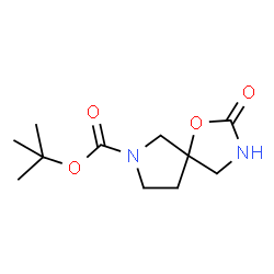 ChemSpider 2D Image | tert-butyl 2-oxo-1-oxa-3,7-diazaspiro[4.4]nonane-7-carboxylate | C11H18N2O4