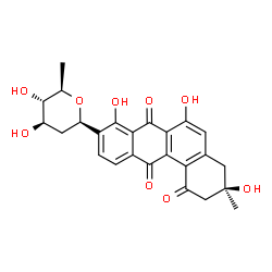 ChemSpider 2D Image | (1R)-1,5-Anhydro-2,6-dideoxy-1-[(3R)-3,6,8-trihydroxy-3-methyl-1,7,12-trioxo-1,2,3,4,7,12-hexahydro-9-tetraphenyl]-D-arabino-hexitol | C25H24O9