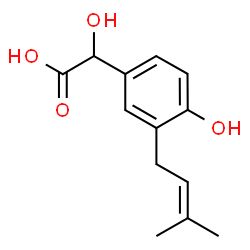 ChemSpider 2D Image | 3-Dimethylallyl-4-hydroxymandelic acid | C13H16O4