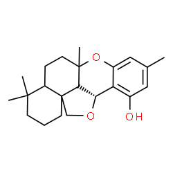 ChemSpider 2D Image | (11bR)-4,4,6a,9-Tetramethyl-1,2,3,4,4a,5,6,6a,11b,13b-decahydrobenzo[a]furo[2,3,4-mn]xanthen-11-ol | C22H30O3