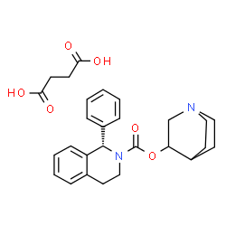 ChemSpider 2D Image | 1-Azabicyclo[2.2.2]oct-3-yl (1S)-1-phenyl-3,4-dihydroisoquinoline-2(1H)-carboxylate succinate (1:1) | C27H32N2O6