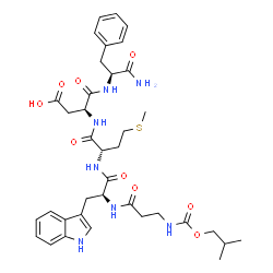ChemSpider 2D Image | N-(Isobutoxycarbonyl)-beta-alanyl-L-tryptophyl-L-methionyl-L-alpha-aspartyl-L-phenylalaninamide | C37H49N7O9S