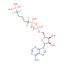 ChemSpider 2D Image | 1,1,5,5-tetrafluorophosphopentylphosphonic acid adenylate ester | C15H22F4N5O12P3