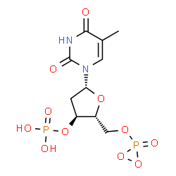 ChemSpider 2D Image | 5'-O-(3-Oxido-3-dioxaphosphiranyl)thymidine 3'-(dihydrogen phosphate) | C10H14N2O11P2