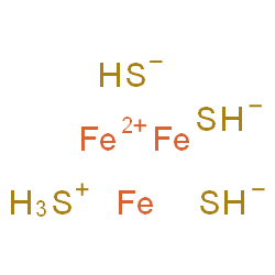 ChemSpider 2D Image | Iron(2+) sulfonium hydrosulfide iron (1:1:3:2) | H6Fe3S4