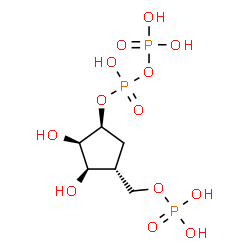 ChemSpider 2D Image | (1S,2R,3R,4R)-2,3-Dihydroxy-4-[(phosphonooxy)methyl]cyclopentyl trihydrogen diphosphate | C6H15O13P3