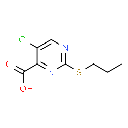 ChemSpider 2D Image | 5-Chloro-2-(propylsulfanyl)-4-pyrimidinecarboxylic acid | C8H9ClN2O2S