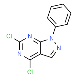 ChemSpider 2D Image | 4,6-Dichloro-1-phenyl-1H-pyrazolo[3,4-d]pyrimidine | C11H6Cl2N4
