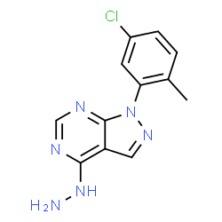 ChemSpider 2D Image | 1-(5-Chloro-2-methylphenyl)-4-hydrazino-1H-pyrazolo[3,4-d]pyrimidine | C12H11ClN6