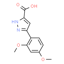 ChemSpider 2D Image | 3-(2,4-Dimethoxyphenyl)-1H-pyrazole-5-carboxylic acid | C12H12N2O4