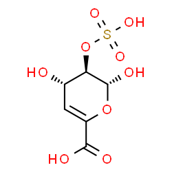 ChemSpider 2D Image | 4-Deoxy-2-O-sulfo-alpha-L-threo-hex-4-enopyranuronic acid | C6H8O9S