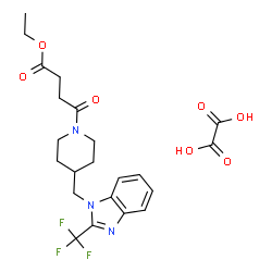 ChemSpider 2D Image | Ethyl 4-oxo-4-(4-{[2-(trifluoromethyl)-1H-benzimidazol-1-yl]methyl}-1-piperidinyl)butanoate ethanedioate (1:1) | C22H26F3N3O7