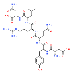 ChemSpider 2D Image | L-alpha-Aspartyl-L-tyrosyl-L-glutaminyl-N~5~-(diaminomethylene)-L-ornithyl-L-leucyl-L-asparagine | C34H53N11O12