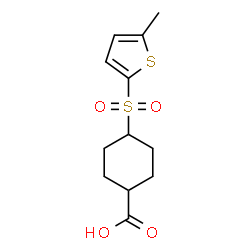 ChemSpider 2D Image | 4-[(5-Methyl-2-thienyl)sulfonyl]cyclohexanecarboxylic acid | C12H16O4S2
