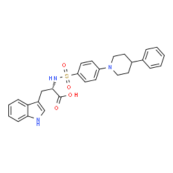 ChemSpider 2D Image | N-{[4-(4-Phenyl-1-piperidinyl)phenyl]sulfonyl}-L-tryptophan | C28H29N3O4S