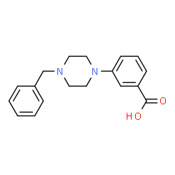 ChemSpider 2D Image | 3-(4-Benzyl-1-piperazinyl)benzoic acid | C18H20N2O2