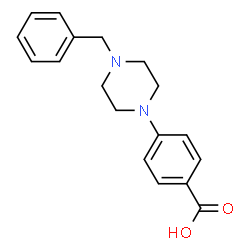 ChemSpider 2D Image | 4-(4-Benzyl-1-piperazinyl)benzoic acid | C18H20N2O2