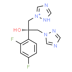 ChemSpider 2D Image | 2-[(2S)-2-(2,4-Difluorophenyl)-2-hydroxy-3-(1H-1,2,4-triazol-1-yl)propyl]-1H-1,2,4-triazol-2-ium | C13H13F2N6O