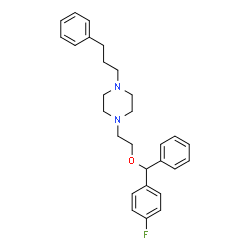 ChemSpider 2D Image | 1-{2-[(4-Fluorophenyl)(phenyl)methoxy]ethyl}-4-(3-phenylpropyl)piperazine | C28H33FN2O