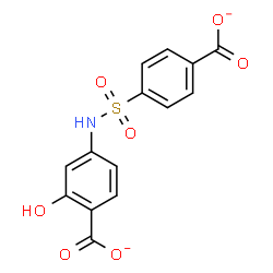 ChemSpider 2D Image | 4-{[(4-Carboxylatophenyl)sulfonyl]amino}-2-hydroxybenzoate | C14H9NO7S