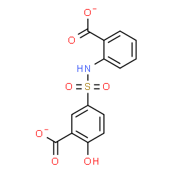ChemSpider 2D Image | 5-[(2-Carboxylatophenyl)sulfamoyl]-2-hydroxybenzoate | C14H9NO7S