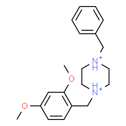 ChemSpider 2D Image | 1-Benzyl-4-(2,4-dimethoxybenzyl)piperazinediium | C20H28N2O2