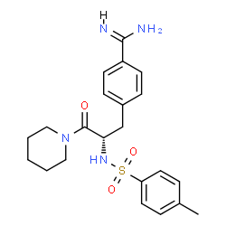 ChemSpider 2D Image | 4-[(2S)-2-{[(4-Methylphenyl)sulfonyl]amino}-3-oxo-3-(1-piperidinyl)propyl]benzenecarboximidamide | C22H28N4O3S
