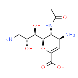 ChemSpider 2D Image | 4,9-amino-2,4-deoxy-2,3-dehydro-n-acetyl-neuraminic acid | C11H19N3O6
