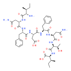 ChemSpider 2D Image | L-Isoleucyl-L-asparaginyl-L-phenylalanyl-L-alpha-aspartyl-L-phenylalanyl-L-asparaginyl-L-threonyl-L-isoleucine | C46H66N10O14