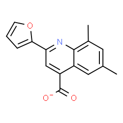 ChemSpider 2D Image | 2-(2-Furyl)-6,8-dimethyl-4-quinolinecarboxylate | C16H12NO3