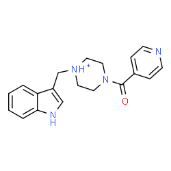 ChemSpider 2D Image | 1-(1H-Indol-3-ylmethyl)-4-isonicotinoylpiperazin-1-ium | C19H21N4O