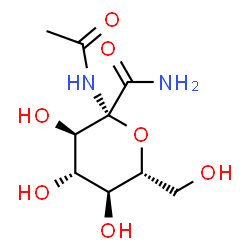 ChemSpider 2D Image | (2S,3R,4S,5S,6R)-2-Acetamido-3,4,5-trihydroxy-6-(hydroxymethyl)tetrahydro-2H-pyran-2-carboxamide | C9H16N2O7