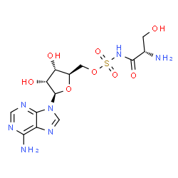 ChemSpider 2D Image | 5'-O-(L-Serylsulfamoyl)adenosine | C13H19N7O8S