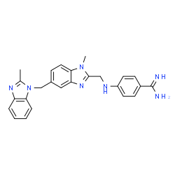 ChemSpider 2D Image | 4-{[1-METHYL-5-(2-METHYL-BENZOIMIDAZOL-1-YLMETHYL)-1H-BENZOIMIDAZOL-2-YLMETHYL]-AMINO}-BENZAMIDINE | C25H25N7