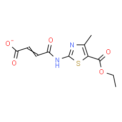 ChemSpider 2D Image | 4-{[5-(Ethoxycarbonyl)-4-methyl-1,3-thiazol-2-yl]amino}-4-oxo-2-butenoate | C11H11N2O5S