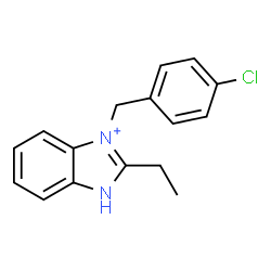 ChemSpider 2D Image | 3-(4-Chlorobenzyl)-2-ethyl-1H-3,1-benzimidazol-3-ium | C16H16ClN2