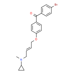 ChemSpider 2D Image | (4-BROMOPHENYL)[4-({(2E)-4-[CYCLOPROPYL(METHYL)AMINO]BUT-2-ENYL}OXY)PHENYL]METHANONE | C21H22BrNO2