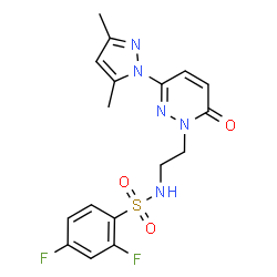 ChemSpider 2D Image | N-{2-[3-(3,5-Dimethyl-1H-pyrazol-1-yl)-6-oxo-1(6H)-pyridazinyl]ethyl}-2,4-difluorobenzenesulfonamide | C17H17F2N5O3S