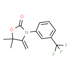 ChemSpider 2D Image | 5,5-Dimethyl-4-methylene-3-(3-trifluoromethyl-phenyl)-oxazolidin-2-one | C13H12F3NO2
