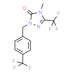 ChemSpider 2D Image | 4-Methyl-5-(trifluoromethyl)-2-[4-(trifluoromethyl)benzyl]-2,4-dihydro-3H-1,2,4-triazol-3-one | C12H9F6N3O