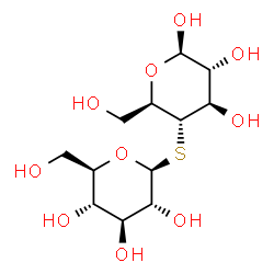 ChemSpider 2D Image | 4-S-beta-D-Glucopyranosyl-4-thio-beta-D-glucopyranose | C12H22O10S