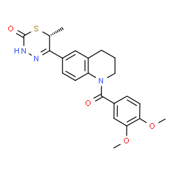 ChemSpider 2D Image | 5-[1-(3,4-Dimethoxy-benzoyl)-1,2,3,4-tetrahydro-quinolin-6-yl]-6-methyl-3,6-dihydro-[1,3,4]thiadiazin-2-one | C22H23N3O4S