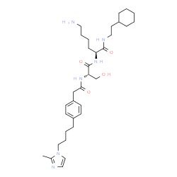 ChemSpider 2D Image | N-({4-[4-(2-Methyl-1H-imidazol-1-yl)butyl]phenyl}acetyl)-L-seryl-N-(2-cyclohexylethyl)-L-lysinamide | C33H52N6O4