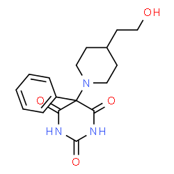 ChemSpider 2D Image | 5-[4-(2-Hydroxyethyl)-1-piperidinyl]-5-phenyl-2,4,6(1H,3H,5H)-pyrimidinetrione | C17H21N3O4
